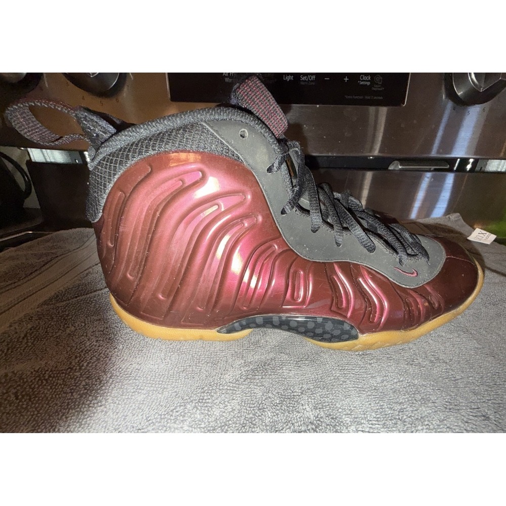 Nike Air Foamposite Little Posite 1 GS Sneaker Maroon Black 644791-600 Size 6.5Y - Picture 3 of 8